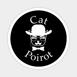 Cat Poirot (white) Magnet